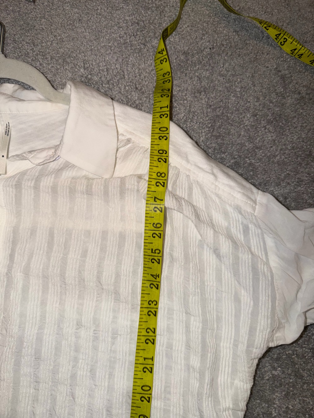 Anthropologie cream sheer textured button down shabby chic western costal m - Picture 8 of 8
